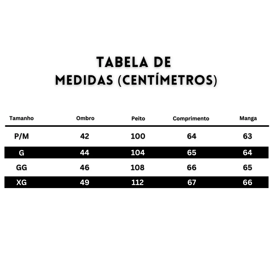 tabela de medidas virtus store